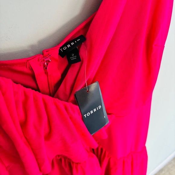 Torrid Midi Mesh Ruffle Surplice Dress NWT Size 3X - Picture 6 of 6